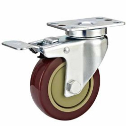 Swivel brake PVC caster wheel