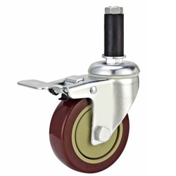 Screw with rubber sleeve caster