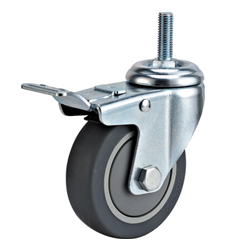 Screw swivel locking TPR caster