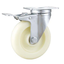 White PP locking caster wheel