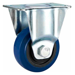 Rigid blue elastic rubber casters