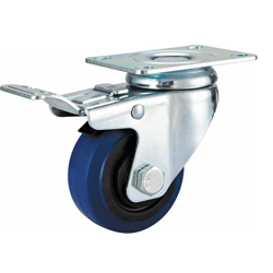 swivel blue elastic rubber casters