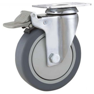 Swivel caster wheel with brake